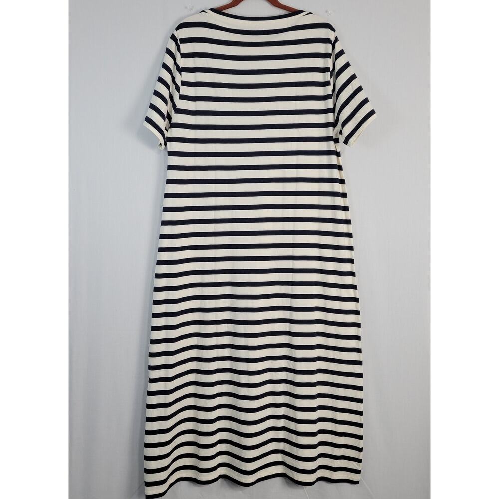 J.Crew Striped Scoop Neck Knit Maxi T-Shirt Dress size XXL Casual Nautical, New - Picture 6 of 6